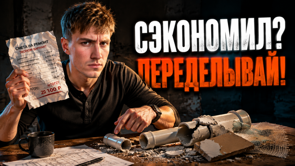 Некачественный результат работ, когда цена ниже рынка: дефекты отделки и дешевый ремонт квартиры, требующий переделки.