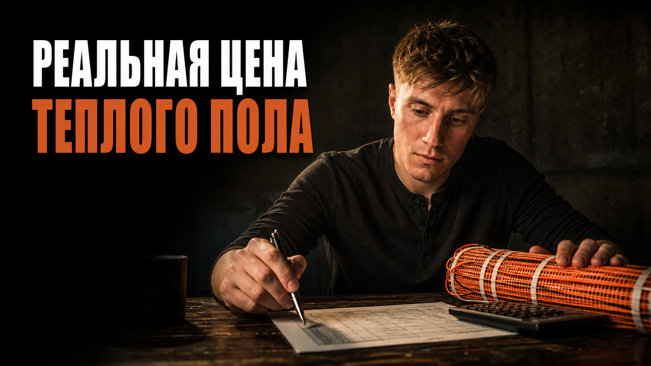 Укладка нагревательного кабеля под будущую плитку в санузле, иллюстрирующая монтаж теплого пола и затраты на материалы.