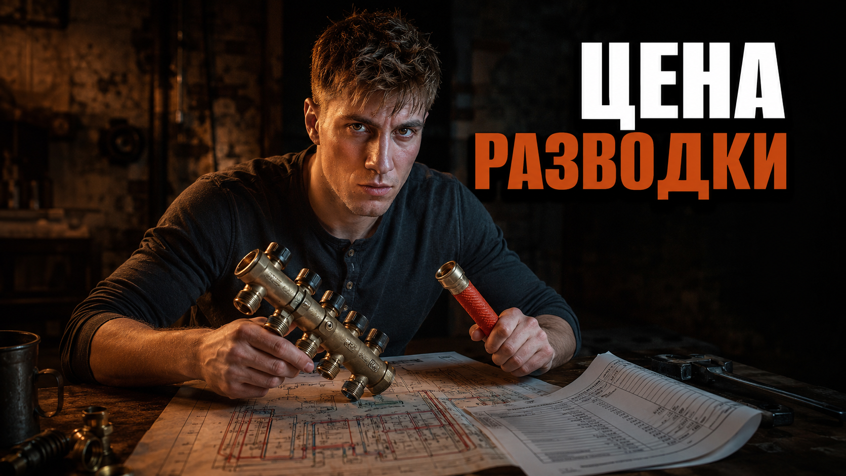Пример готовой разводки сантехники в квартире с установкой труб горячей и холодной воды для ванной комнаты.