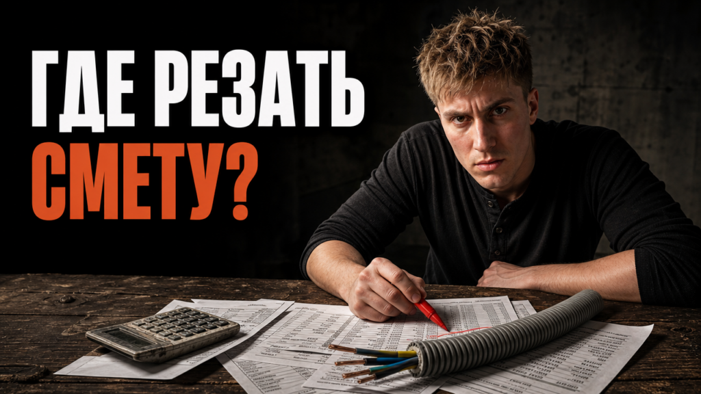 Документ со сметой на ремонт квартиры и чертежи на столе, иллюстрирующие планирование бюджета с учетом скрытых работ.